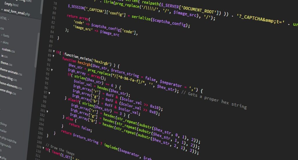 Code PHP affiché sur un écran